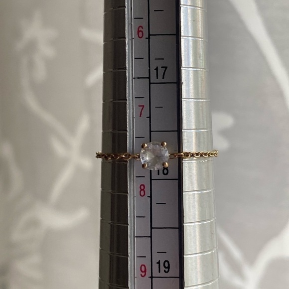 CLAIRE JEWELRY & CO NEW! Catina Solid 14K Chain Ring White Sapphire 0.25ct 4mm - Picture 9 of 11